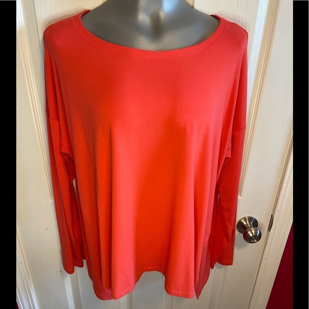 Eileen Fisher orange long sleeved tunic sz L
